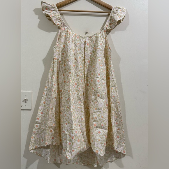 Piyama Dresses & Skirts - Piyama High-Low Floral Ruffle Strap Dress - Cream with Pink & Green